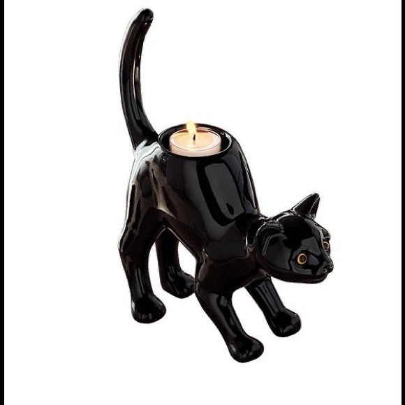 PartyLite black cat tea light holder